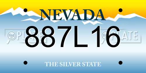 887L16 Nevada License Plate