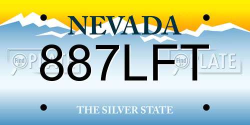 887LFT Nevada License Plate
