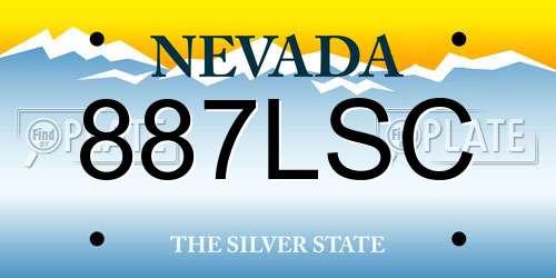 887LSC Nevada License Plate