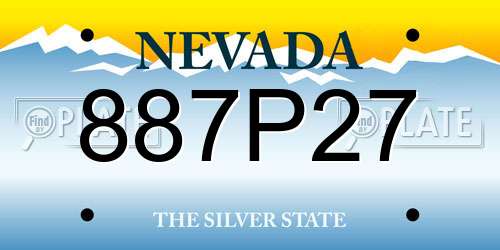 887P27 Nevada License Plate