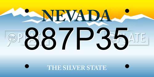 887P35 Nevada License Plate
