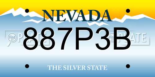 887P3B Nevada License Plate