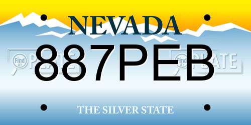 887PEB Nevada License Plate