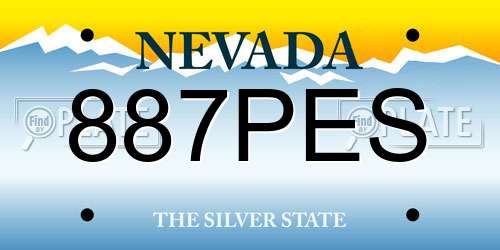 887PES Nevada License Plate