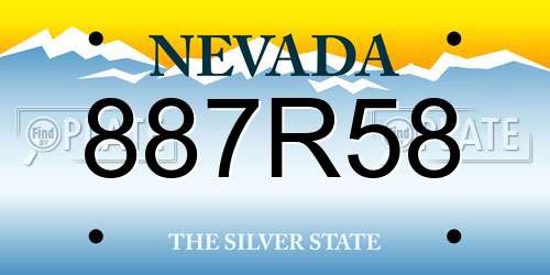 887R58 Nevada License Plate