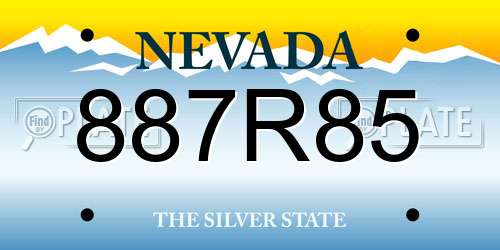 887R85 Nevada License Plate