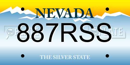 887RSS Nevada License Plate