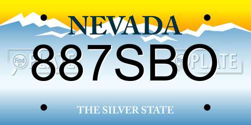 887SBO Nevada License Plate