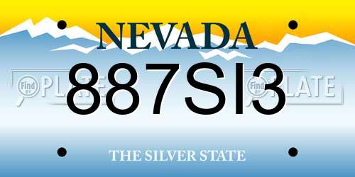 887SI3 Nevada License Plate