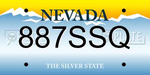 887SSQ Nevada License Plate