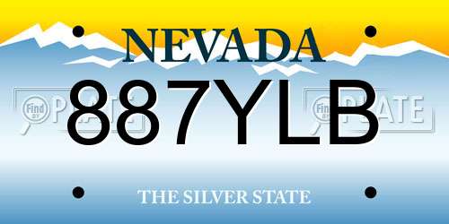 887YLB Nevada License Plate