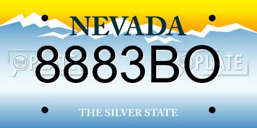8883BO Nevada License Plate