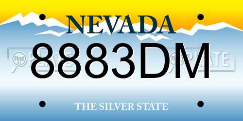 8883DM Nevada License Plate