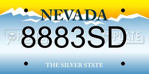 8883SD Nevada License Plate