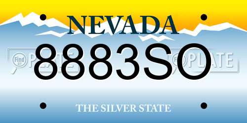8883SO Nevada License Plate