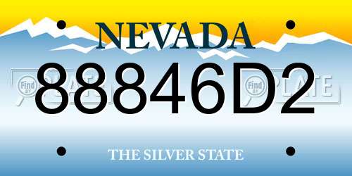 88846D2 Nevada License Plate