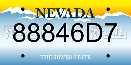88846D7 Nevada License Plate