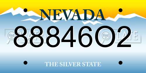 88846O2 Nevada License Plate