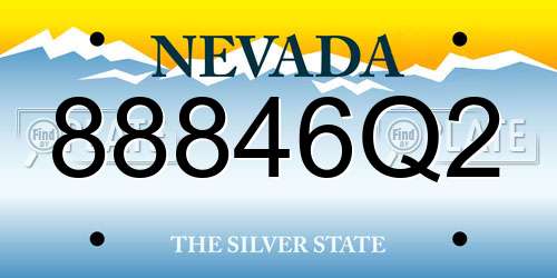 88846Q2 Nevada License Plate