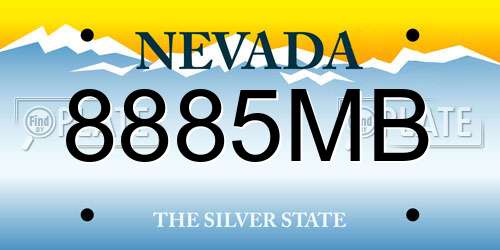 8885MB Nevada License Plate