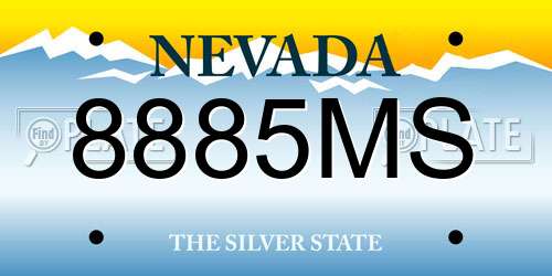 8885MS Nevada License Plate