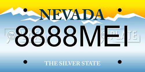 8888MEI Nevada License Plate