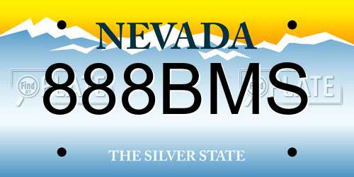 888BMS Nevada License Plate