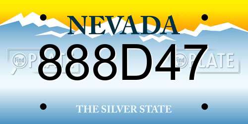 888D47 Nevada License Plate
