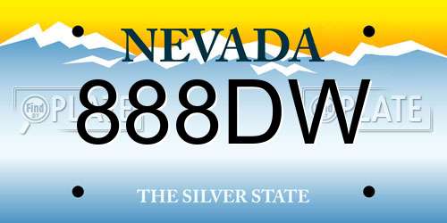 888DW Nevada License Plate