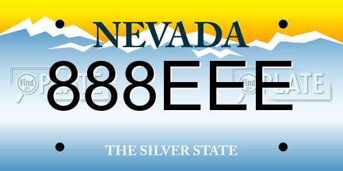 888EEE Nevada License Plate