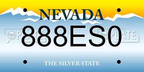 888ES0 Nevada License Plate