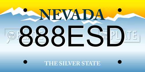 888ESD Nevada License Plate