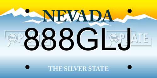 888GLJ Nevada License Plate