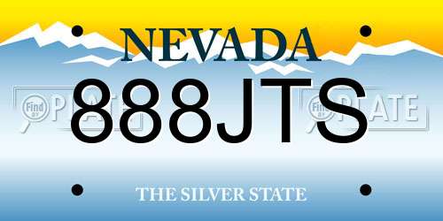 888JTS Nevada License Plate