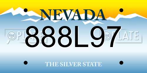 888L97 Nevada License Plate