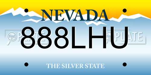 888LHU Nevada License Plate