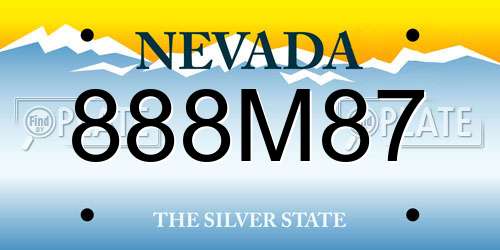 888M87 Nevada License Plate