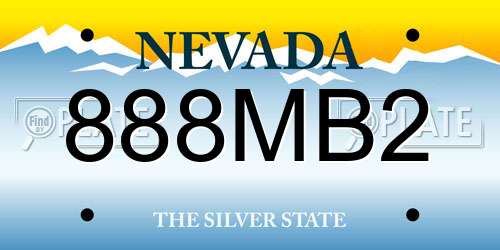 888MB2 Nevada License Plate
