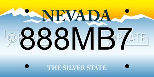 888MB7 Nevada License Plate