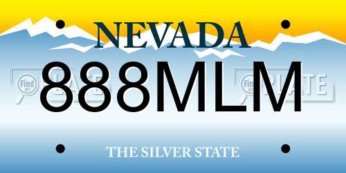 888MLM Nevada License Plate