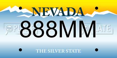 888MM Nevada License Plate