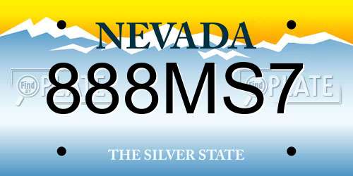 888MS7 Nevada License Plate