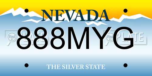 888MYG Nevada License Plate