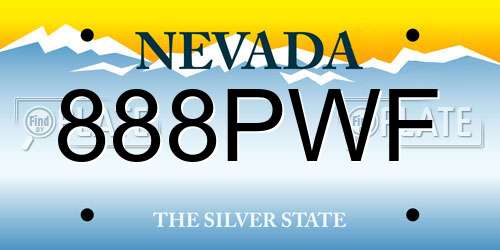 888PWF Nevada License Plate