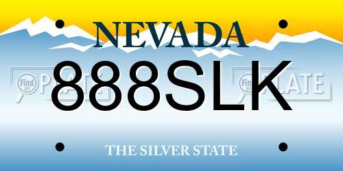 888SLK Nevada License Plate