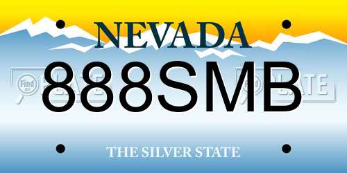 888SMB Nevada License Plate