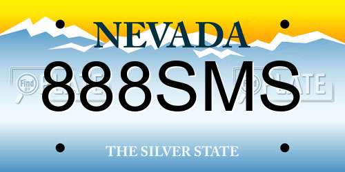 888SMS Nevada License Plate