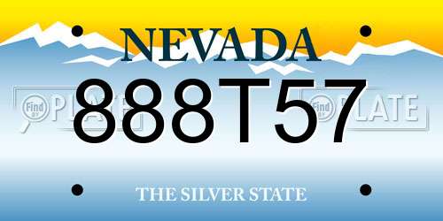 888T57 Nevada License Plate