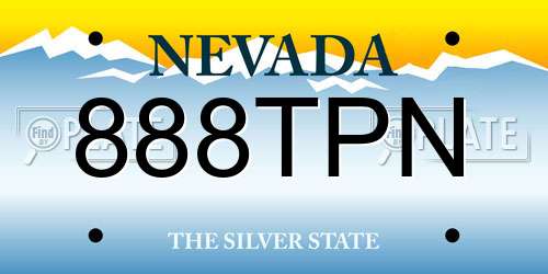 888TPN Nevada License Plate