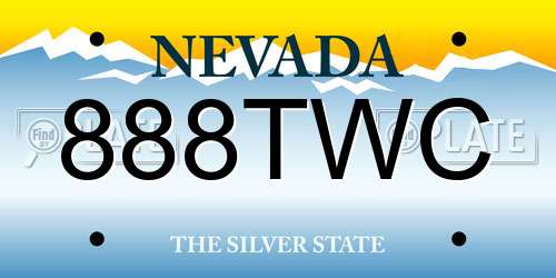 888TWC Nevada License Plate